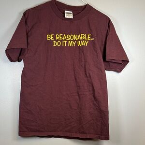 Tultex Burgundy Graphic Tee Mens Size Large